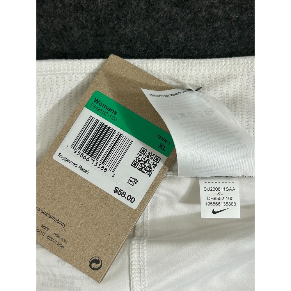 Nike Court Tennis Victory Women Skort Skirt Shorts DH9552 100 Size XL White NWT - Picture 5 of 11